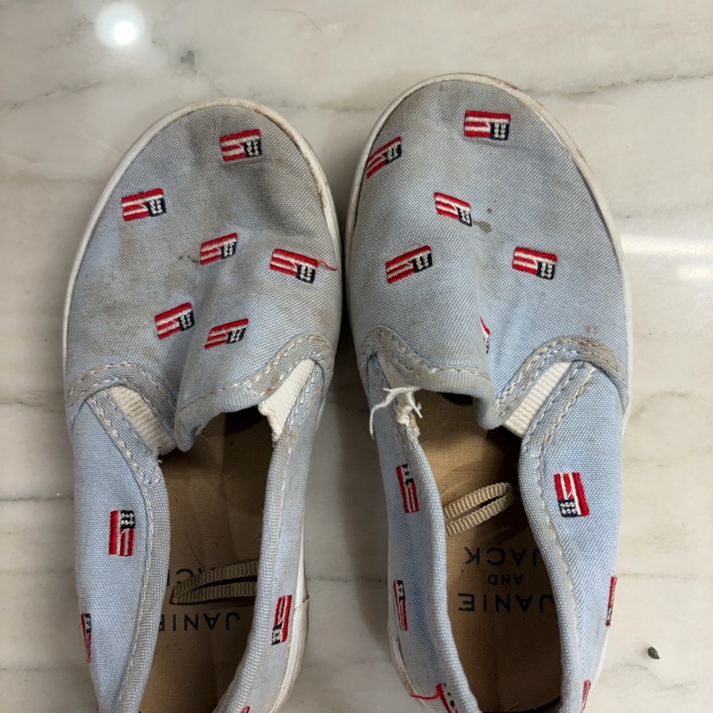 Janie and Jack American Flag Slip-On Shoes